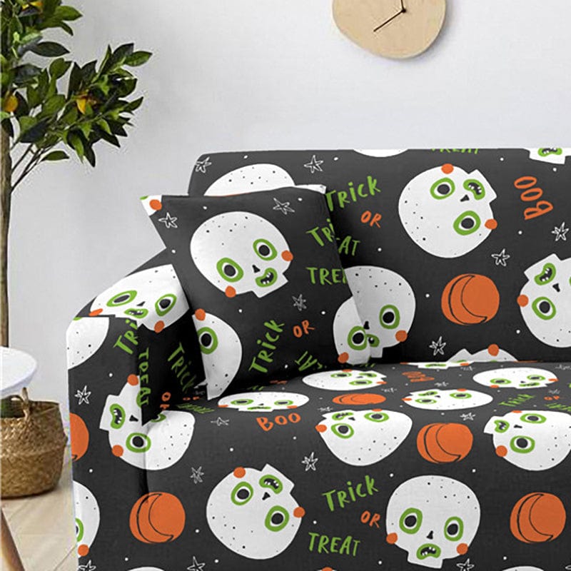 Boo Halloween - TWO PIECES - EXPANDABLE CUSHION COVERS 18" X 18" (45 CM X 45 CM)