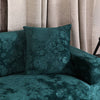 Green - TWO PIECES - EXPANDABLE CUSHION EMBOSSED VELVET COVERS 18