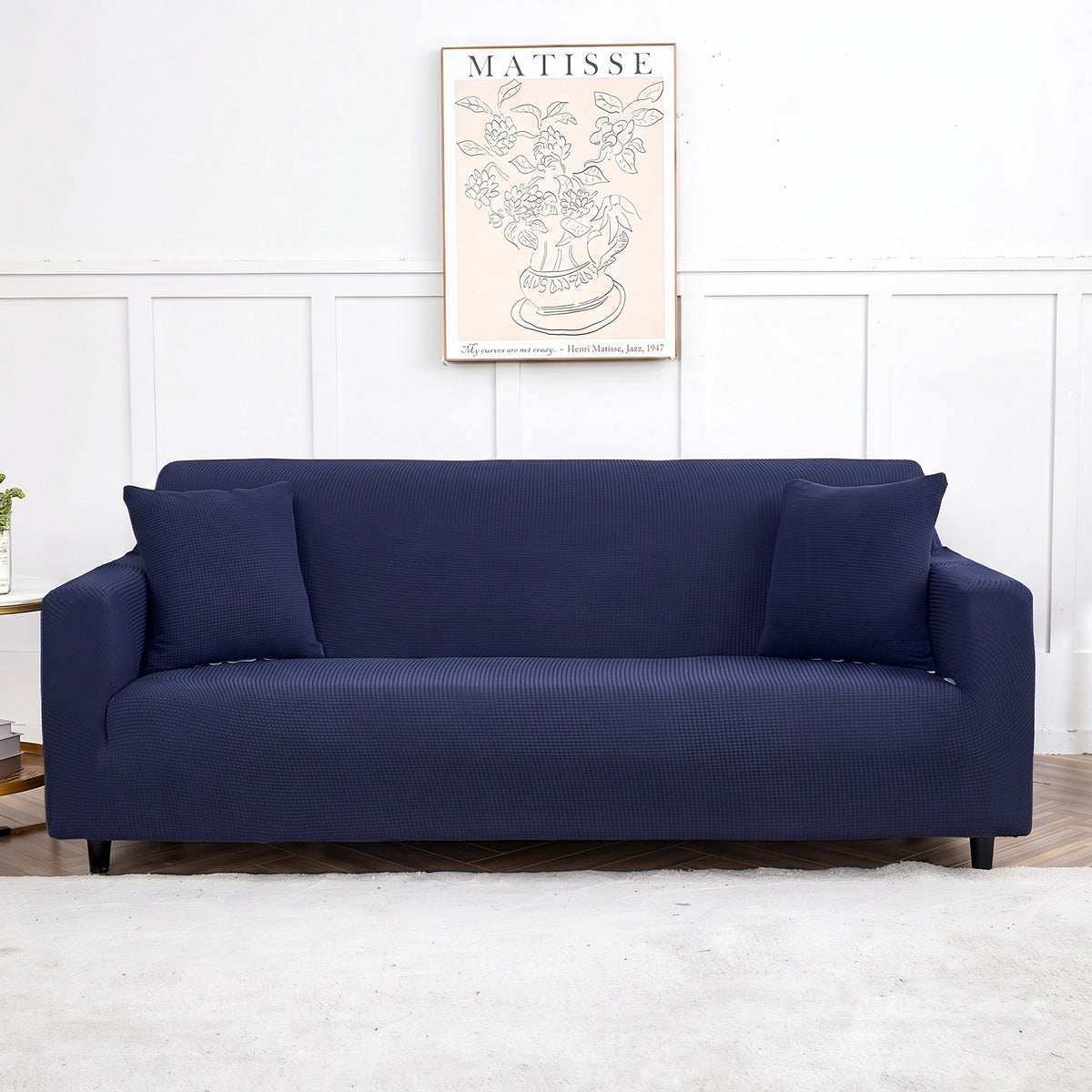 Water-repellent sofa cover, Navy blue