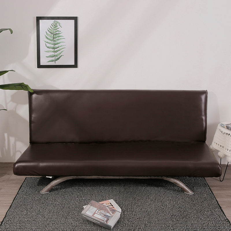 Faux leather click-clack sofa bed cover, Mahogany, fitted on a click-clack sofa bed