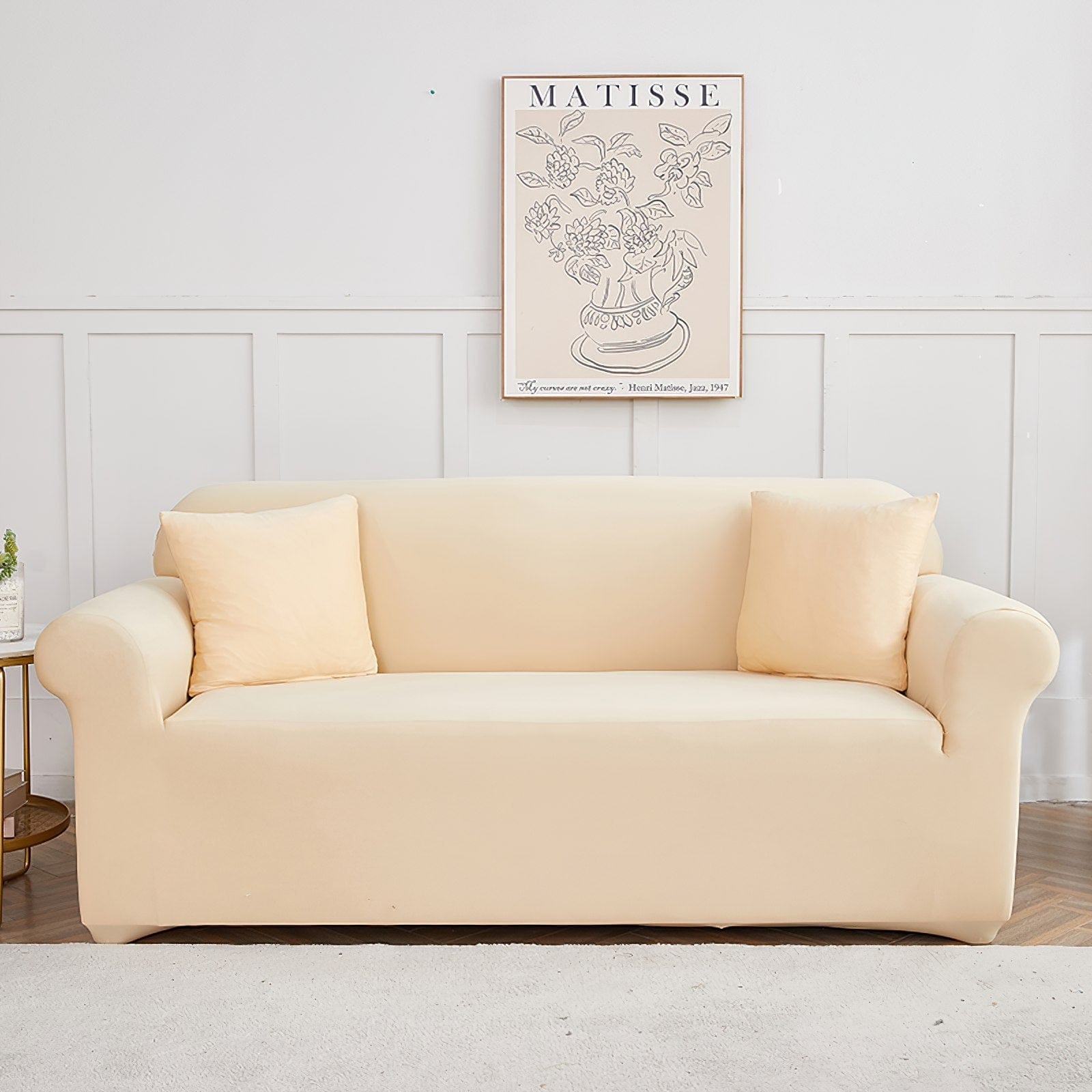 Beige - Extendable Armchair and Sofa Covers - The Sofa Cover House