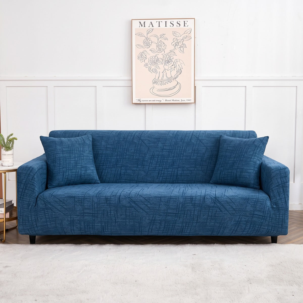 Stretch sofa cover, Denim marl