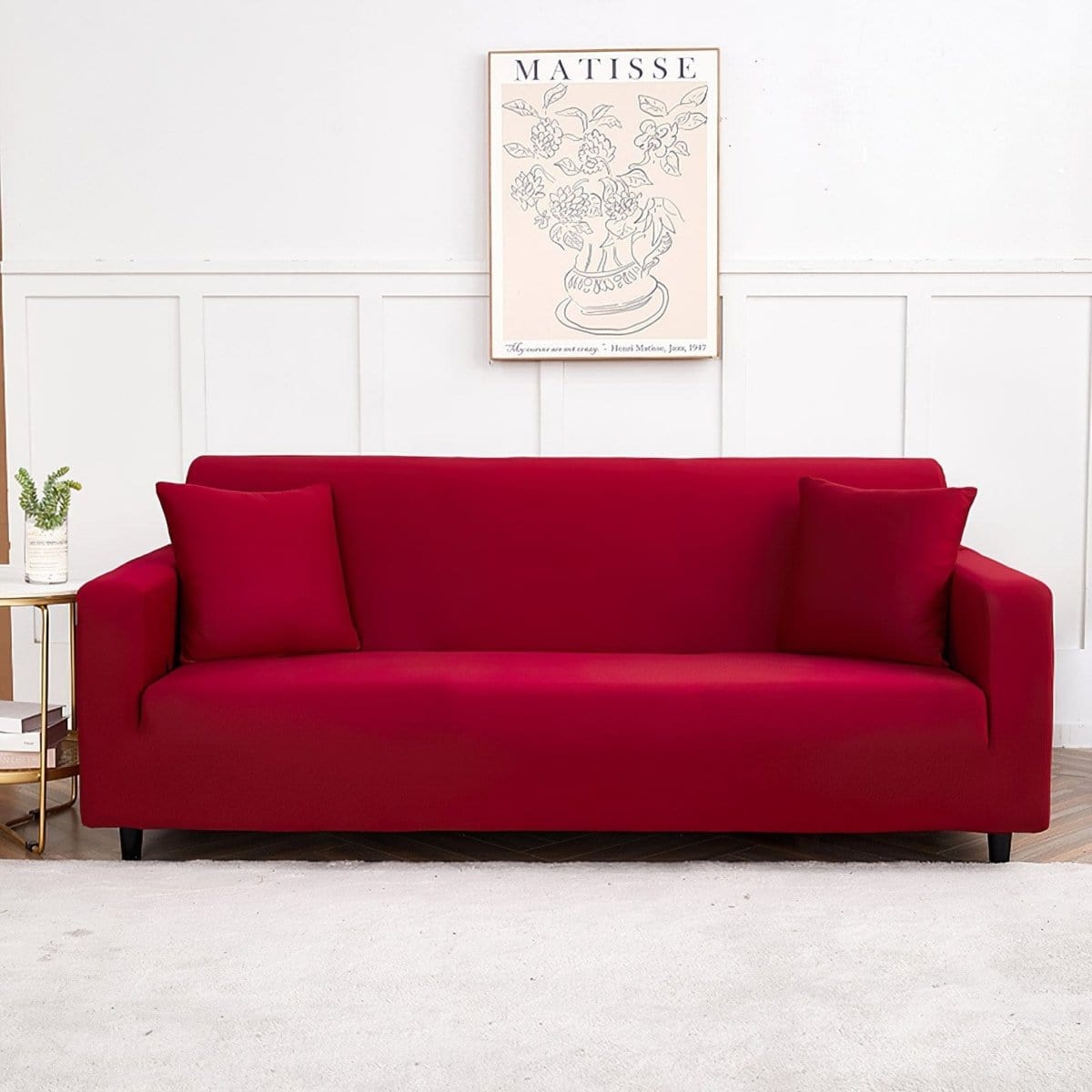 Stretch sofa cover, Burgundy