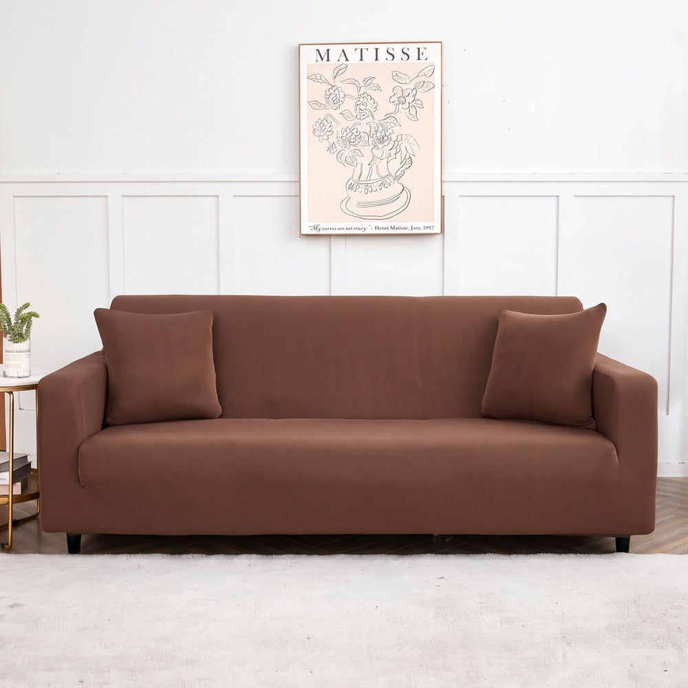Stretch sofa cover, Brown
