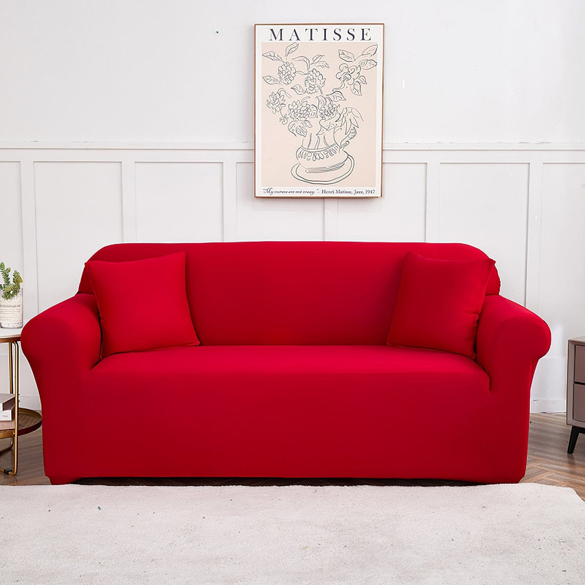 Stretch sofa cover, Red
