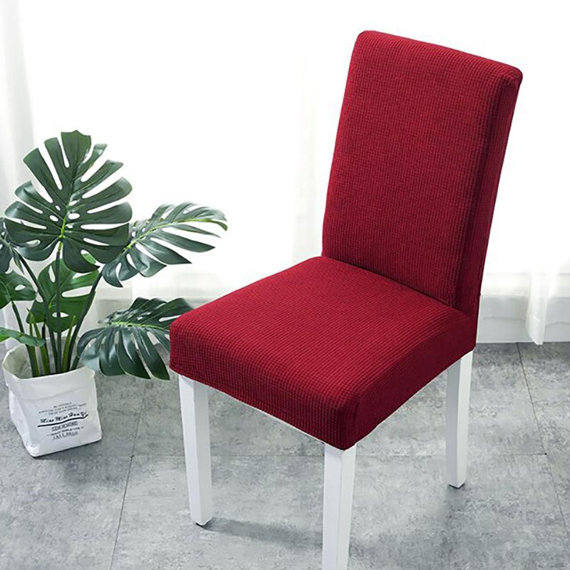 Water-repellent dining chair cover, Deep burgundy, fitted on a dining chair