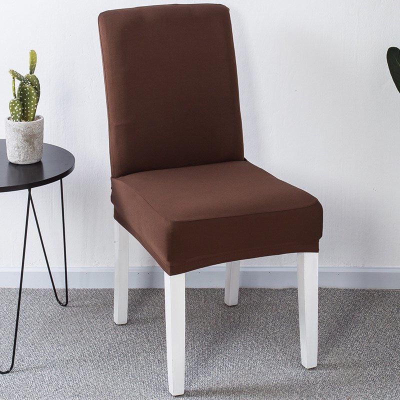Stretch dining chair cover, Brown