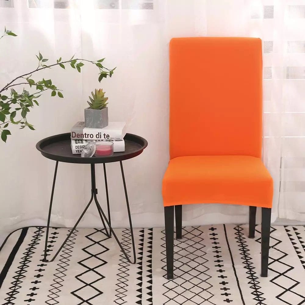 Stretch dining chair cover, Orange