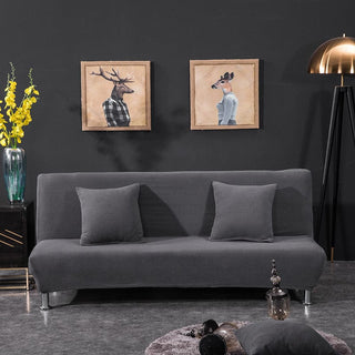 Water-repellent click-clack sofa bed cover, Grey, fitted on a click-clack sofa bed