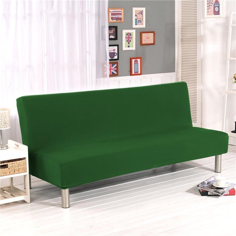 Stretch click-clack sofa bed cover, Forest green, fitted on a click-clack sofa bed