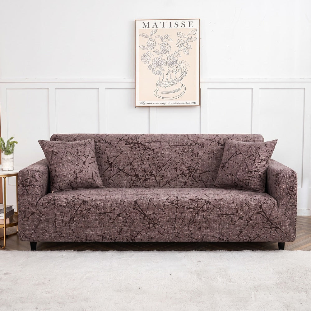 Stretch sofa cover, Taupe twigs
