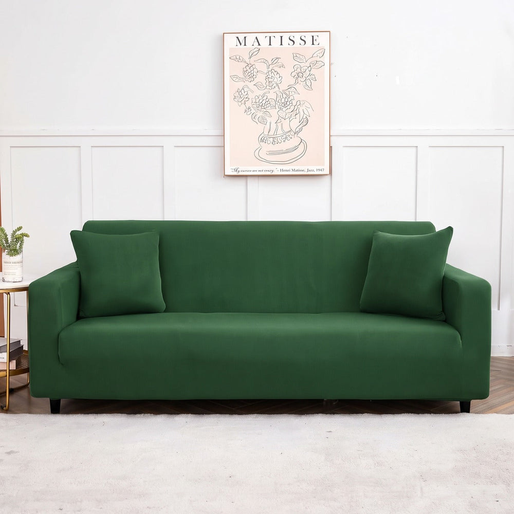 Stretch sofa cover, Forest green