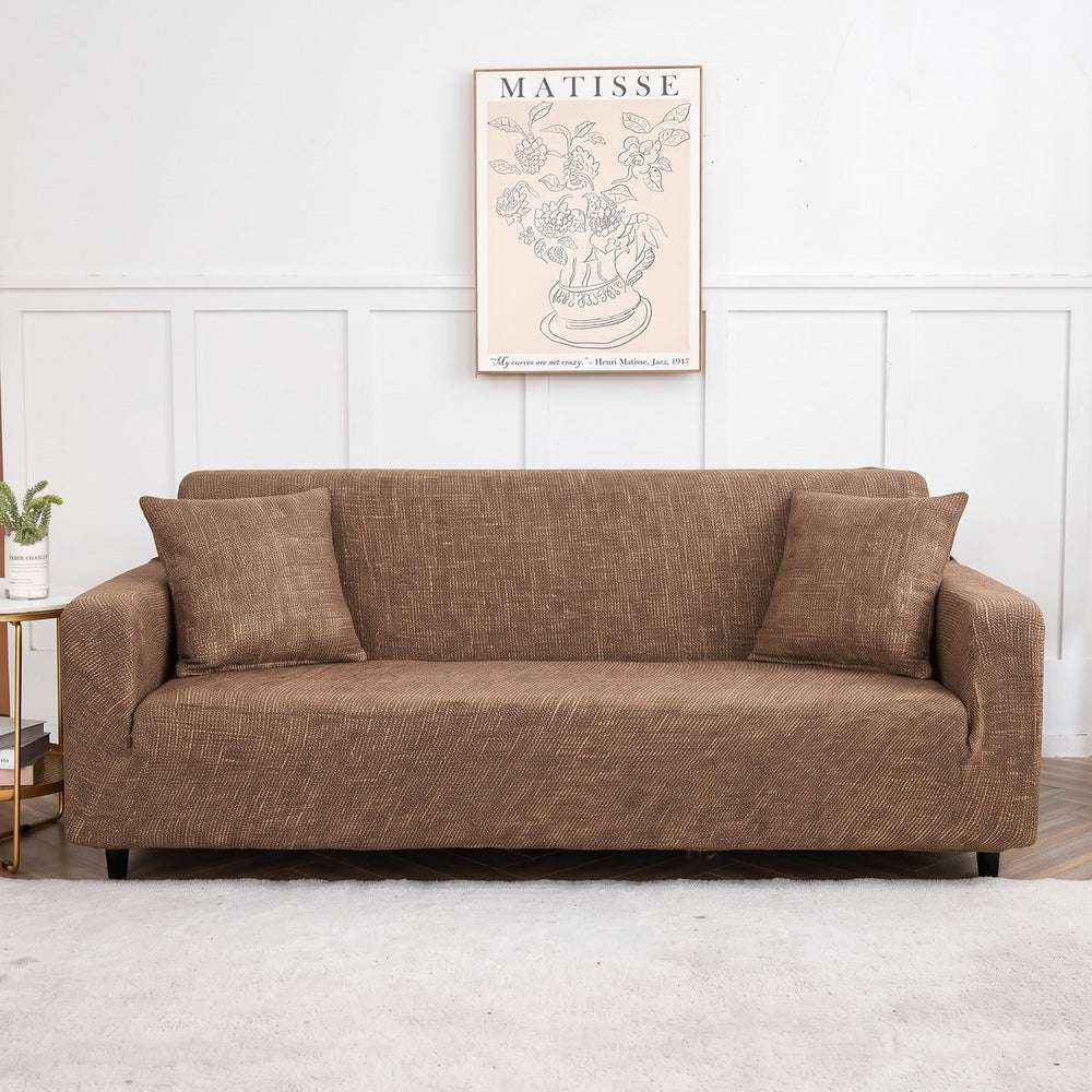 Stretch sofa cover, Brown marl