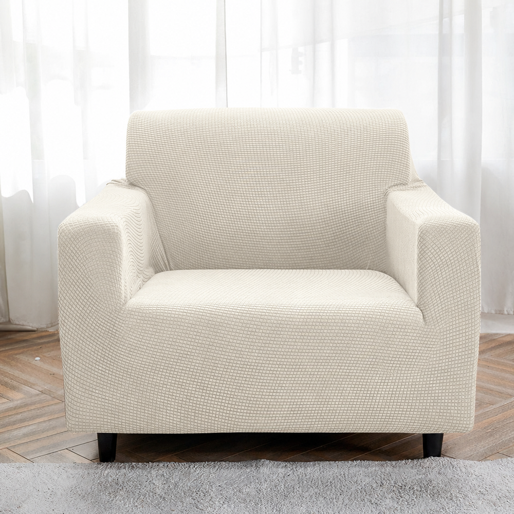 Water-repellent armchair cover, Off-white — view 3