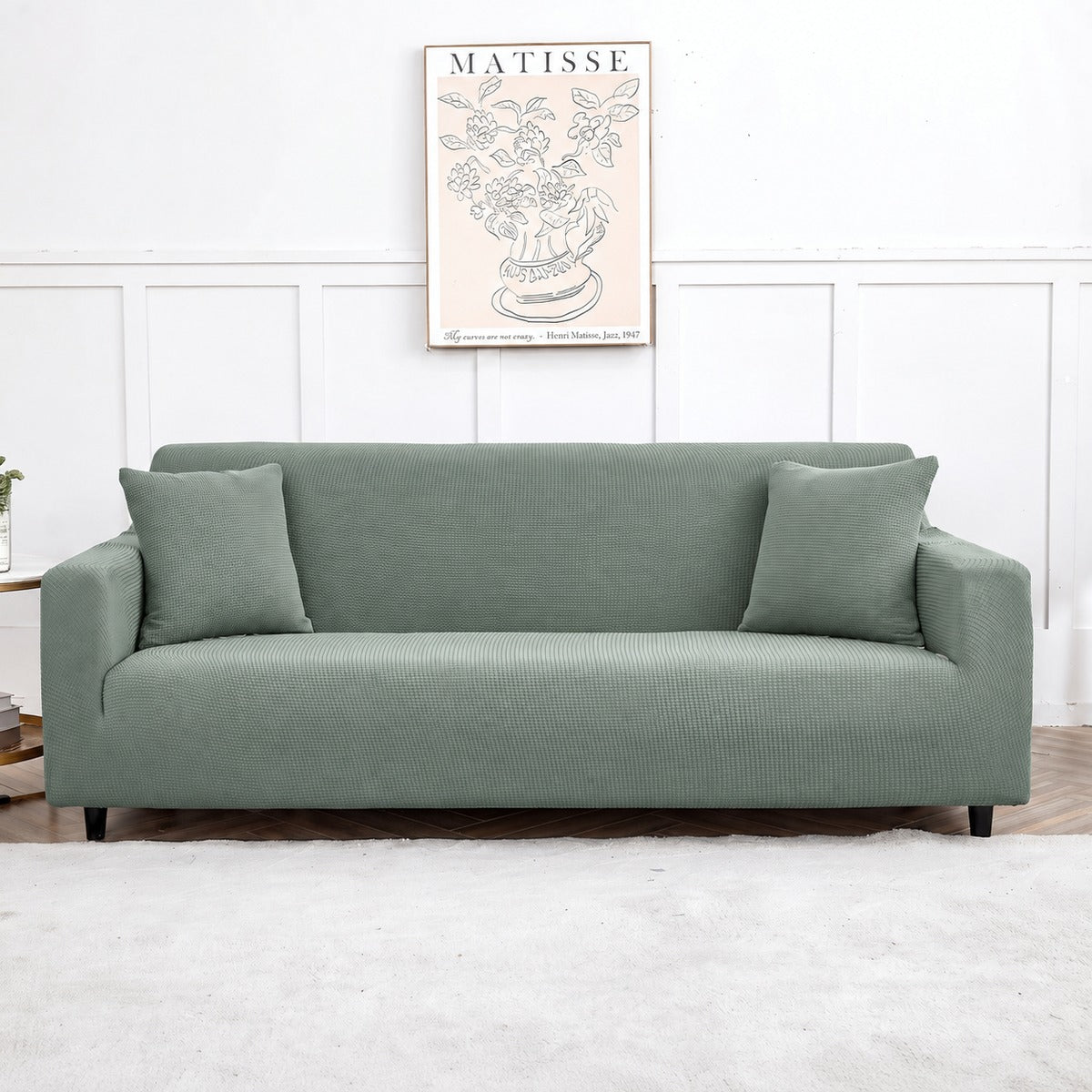 Water-repellent sofa cover, Sage green