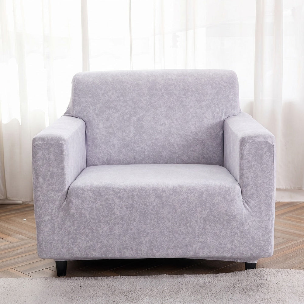 Stretch armchair cover, Grey marl