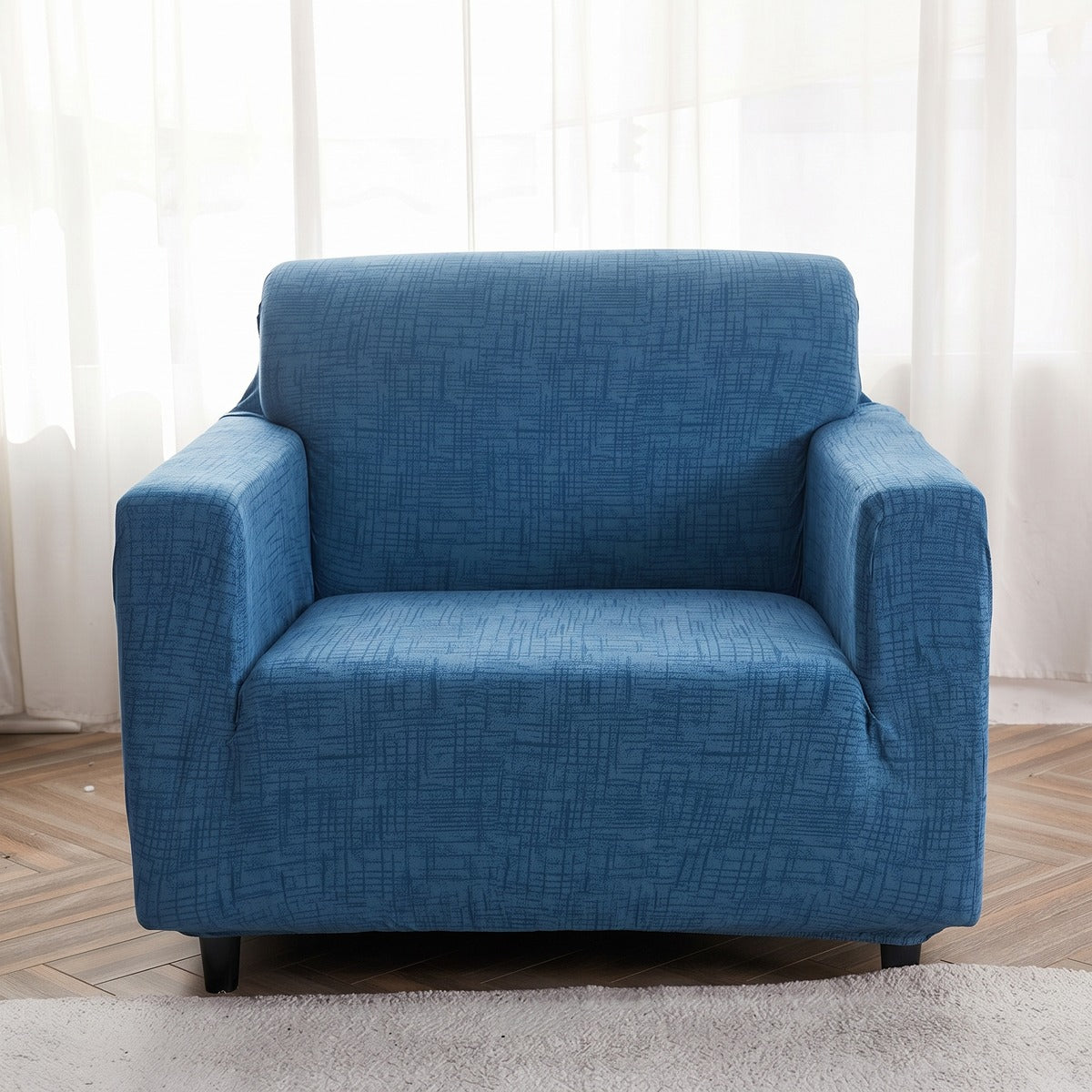 Stretch armchair cover, Denim marl