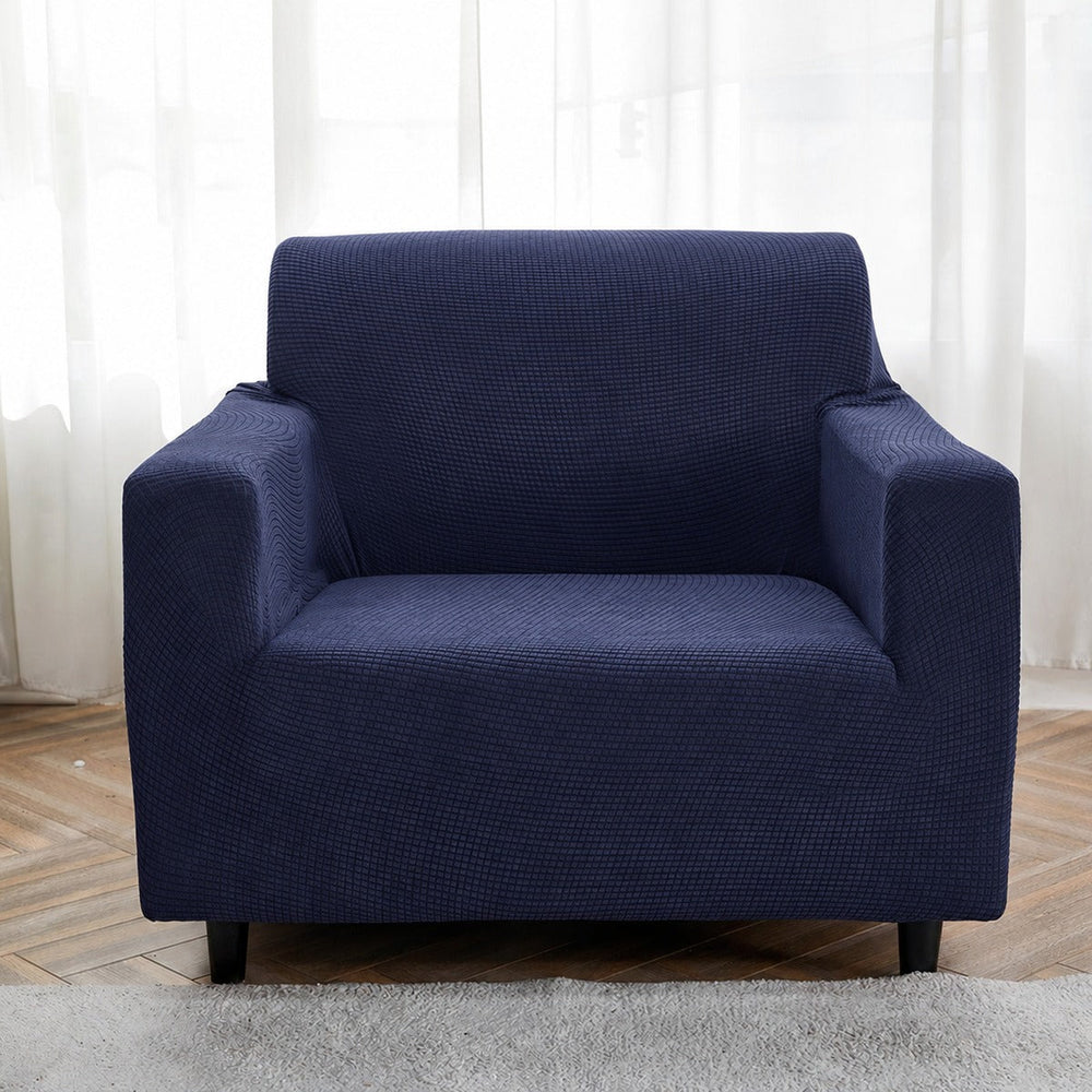Water-repellent armchair cover, Navy blue