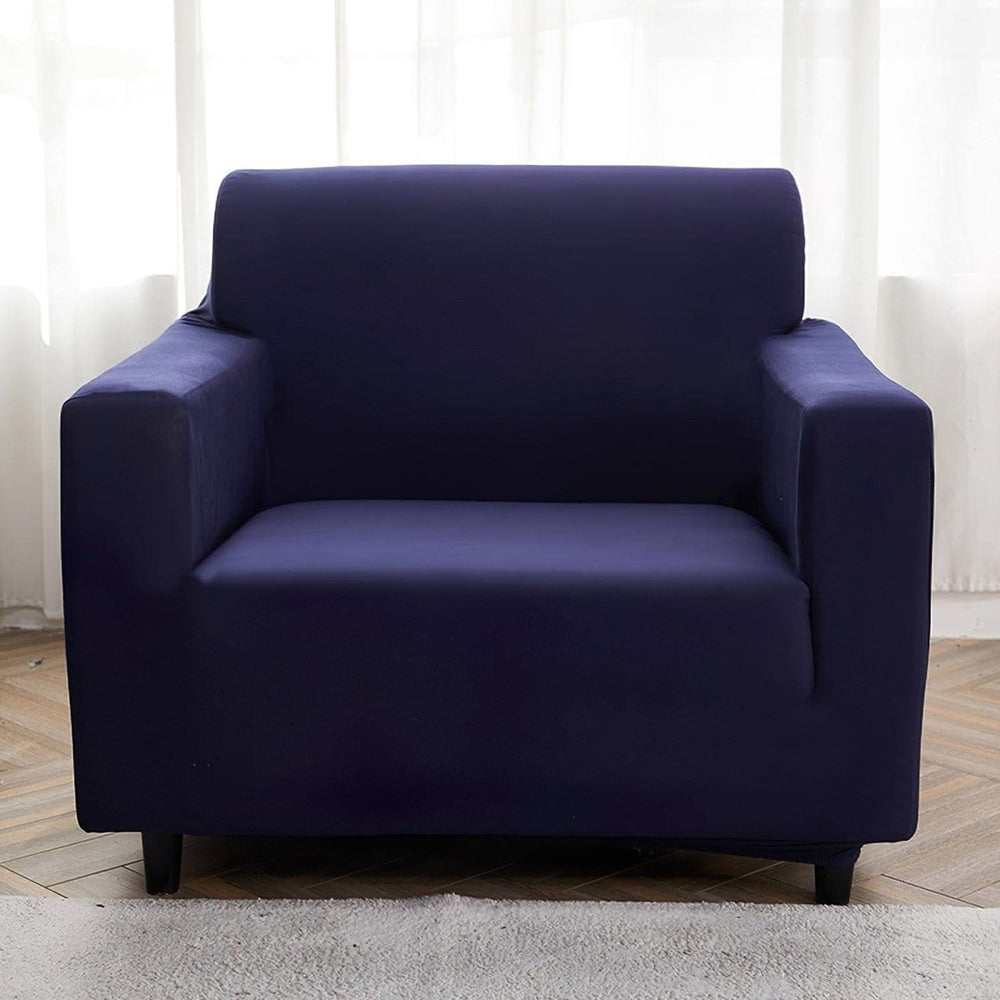 Stretch armchair cover, Navy blue