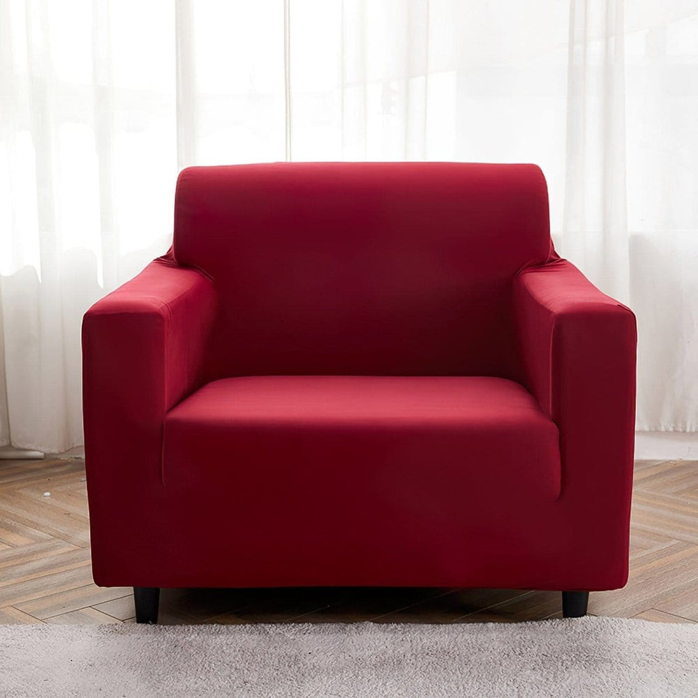 Stretch armchair cover, Burgundy