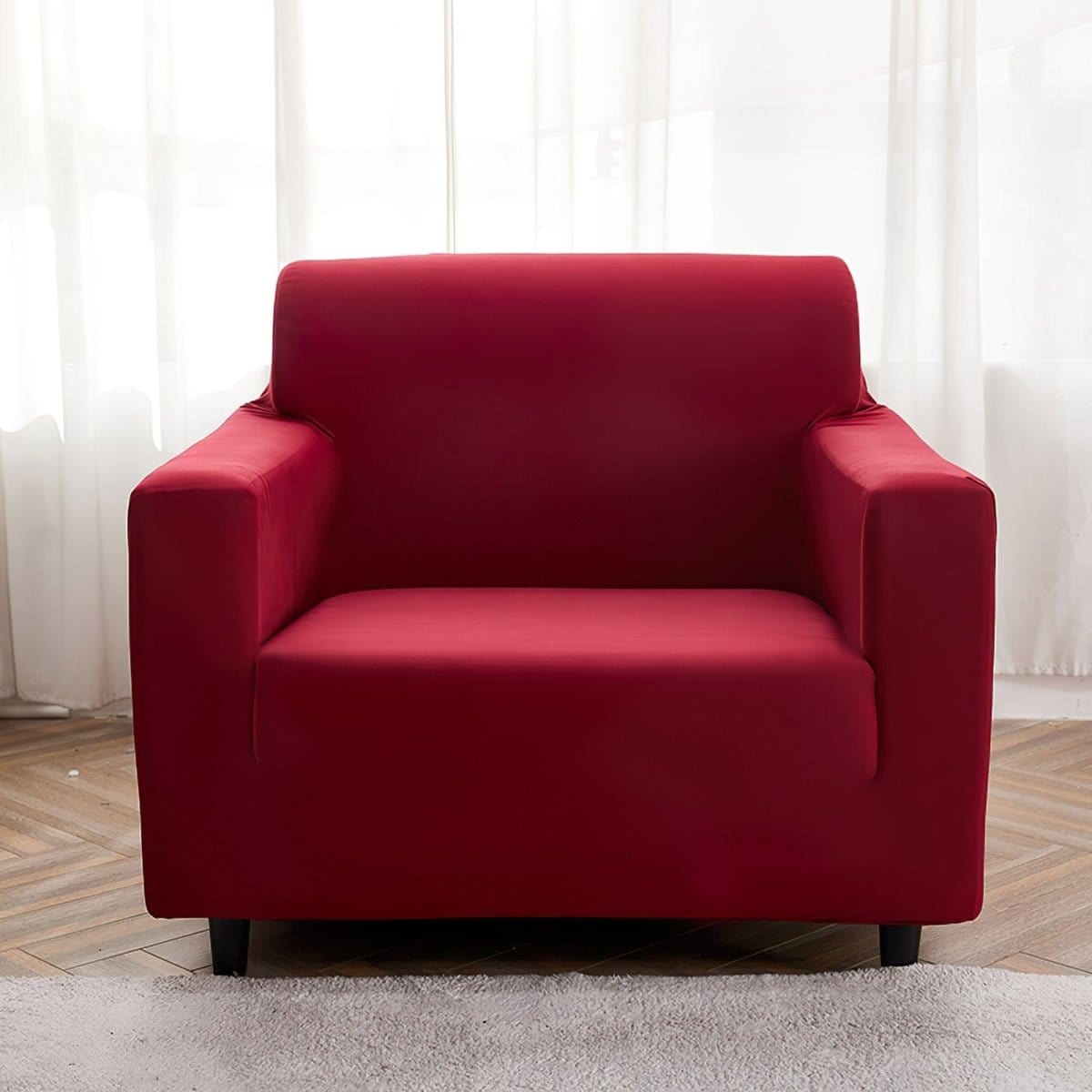 Stretch armchair cover, Burgundy