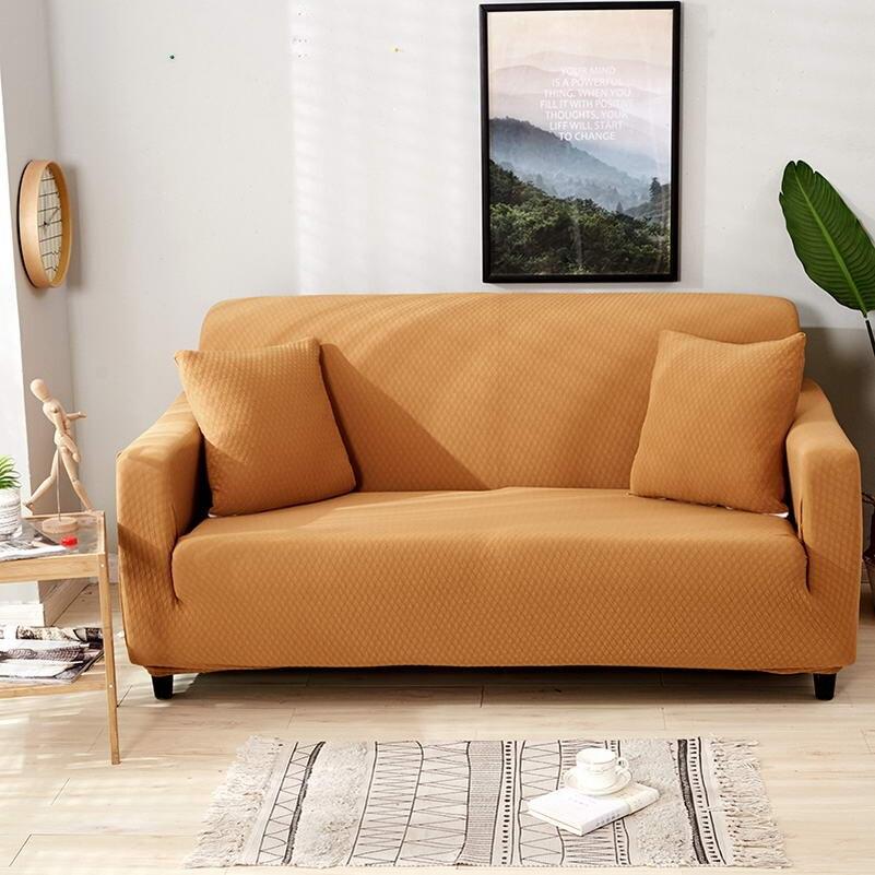 1-Seat 35"-55" (90-140 CM) Orange - 100% Waterproof and Ultra Resistant Stretch Armchair and Sofa Covers - The Sofa Cover House