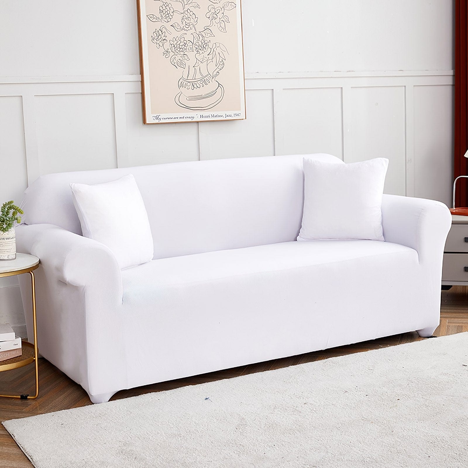 White - Extendable Armchair and Sofa Covers - The Sofa Cover House