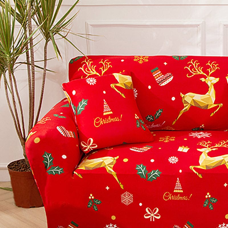 Christmas gold - TWO PIECES - EXPANDABLE CUSHION COVERS 18" X 18" (45 CM X 45 CM)