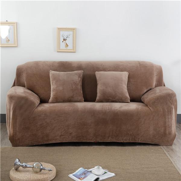 Coffee - Armchair and Sofa Stretch Velvet Covers - The Sofa Cover House