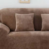 Coffee - TWO PIECES - EXPANDABLE CUSHION VELVET COVERS 18