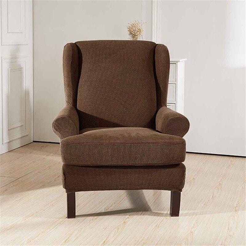 Coffee - Wingback Armchair Covers - 100% Waterproof and Ultra Resistant