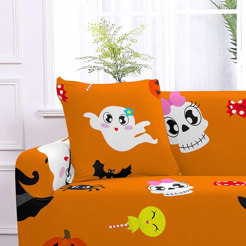 Cute Halloween - TWO PIECES - EXPANDABLE CUSHION COVERS 18" X 18" (45 CM X 45 CM)