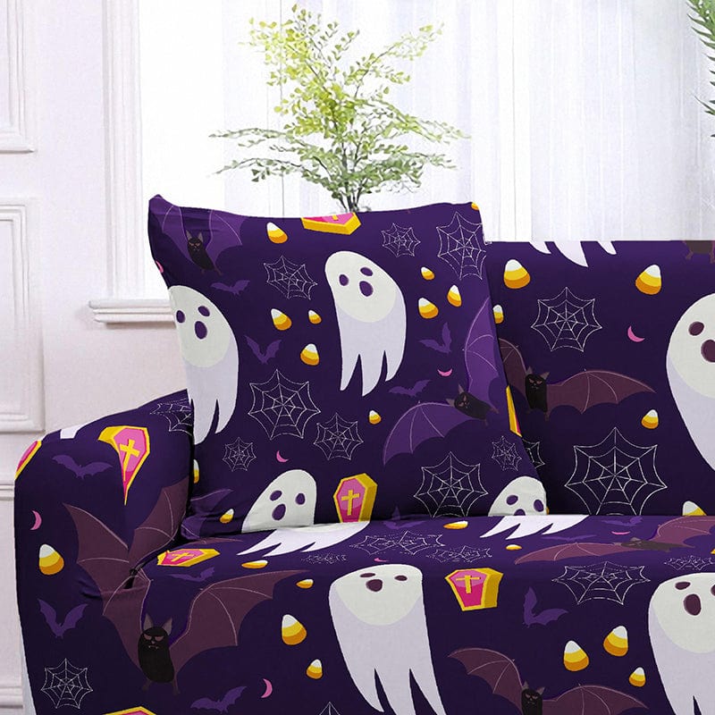 Ghost Halloween - TWO PIECES - EXPANDABLE CUSHION COVERS 18" X 18" (45 CM X 45 CM)
