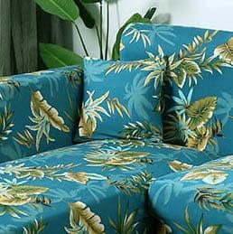 Green leaves - TWO PIECES - EXPANDABLE CUSHION COVERS 18" X 18" (45 CM X 45 CM)