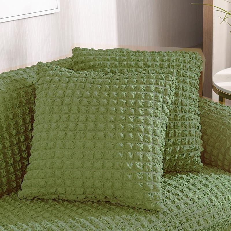 Green - TWO PIECES - EXPANDABLE CUSHION COVERS 18" X 18" (45 CM X 45 CM)