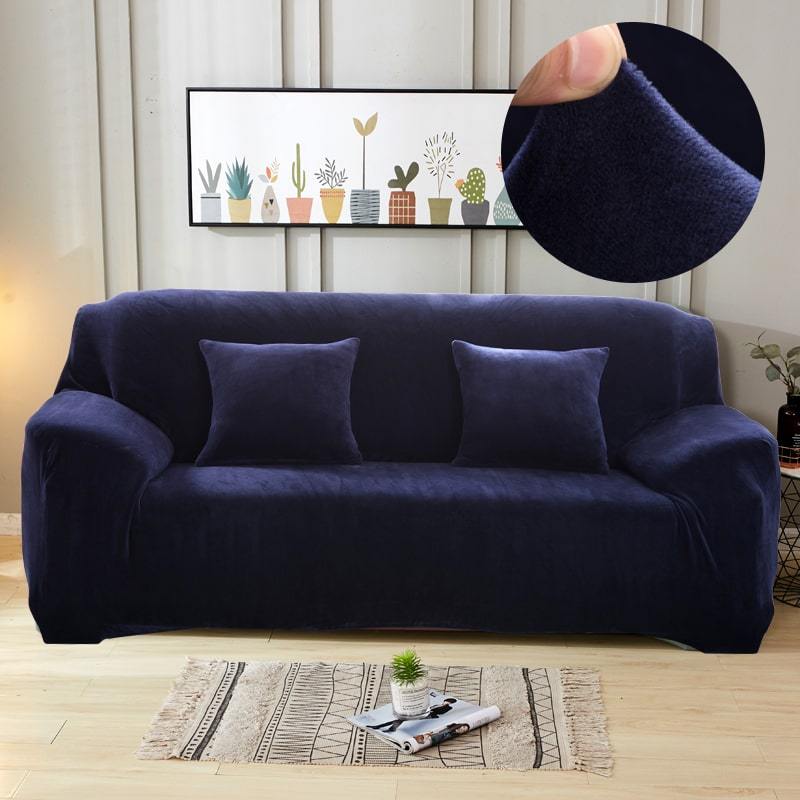Navy blue - Armchair and Sofa Stretch Velvet Covers - The Sofa Cover House