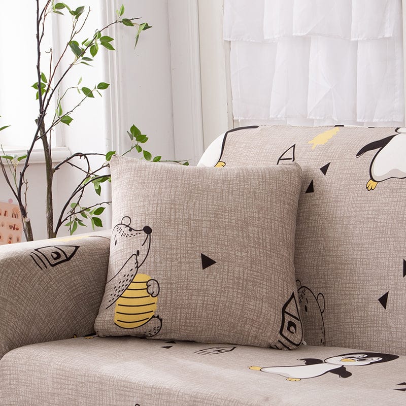 Pingou - TWO PIECES - 100% Waterproof and Ultra Resistant Stretch Cushion cover 18" X 18" (45 CM X 45 CM)
