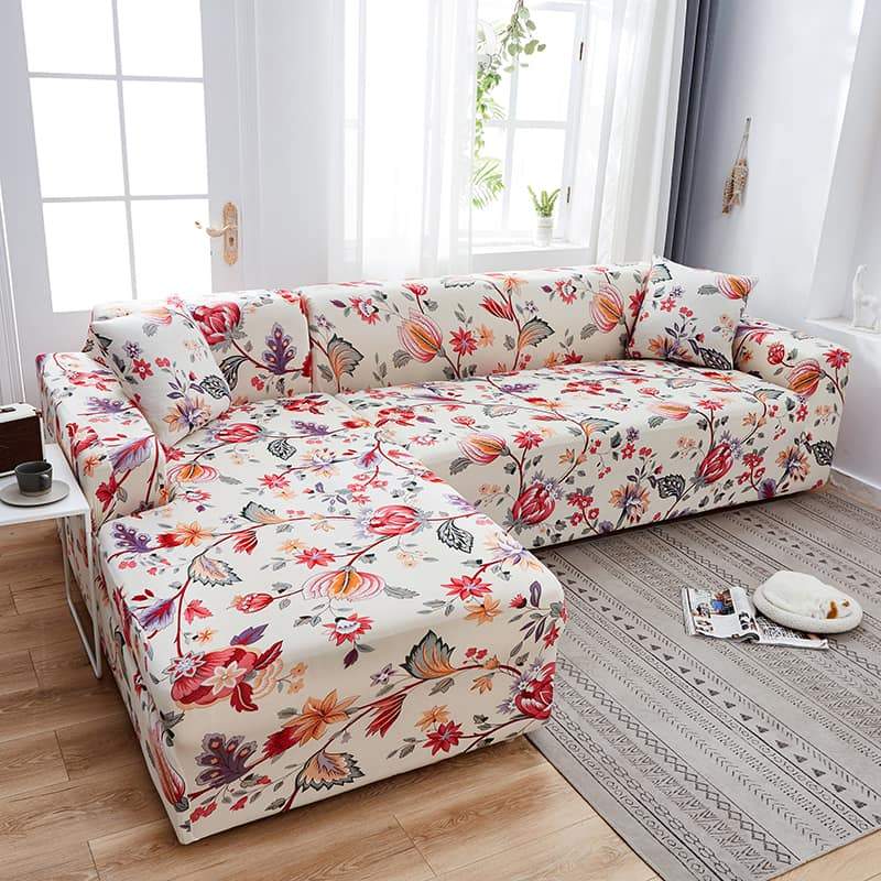 Red Flower - Extendable Armchair and Sofa Covers - The Sofa Cover House