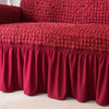 Red wine - Stretch Sofa Covers With Pleated Skirt - The Sofa Cover House