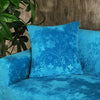 Turquoise blue - TWO PIECES - EXPANDABLE CUSHION EMBOSSED VELVET COVERS 18